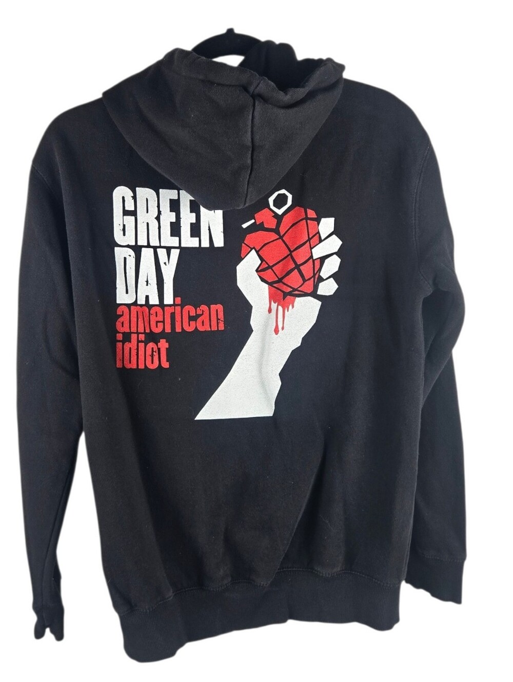 Green Day American Idiot Zip Up Hoodie Black Size Small